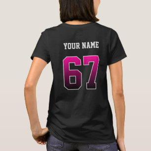 Personalisierte rosa Nummer 67 Benutzerdefinierter T-Shirt
