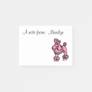 Personalisierte rosa Poodle Post It Notes Post-it Klebezettel