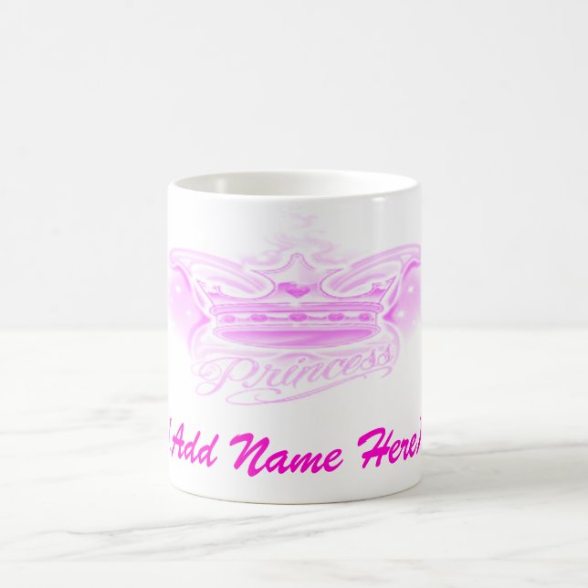 Personalisierte rosa Prinzessin - Tasse (Mittel)