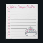 Personalisierte rosa Prinzessin Tiara Dinge zu tun Notizblock<br><div class="desc">Das Notizblock-Design im List-Stil zeigt eine originale Marker-Abbildung eines Kartons einer hübsch rosa Prinzessin Tiara. Personalisieren Sie einfach mit Ihren Informationen. Viele zusätzliche illustrierte Notizblöcke sind auch in diesem Shop erhältlich. Dieses Design ist auch auf anderen Produkten erhältlich. Sehen Sie nicht, wonach Sie suchen? Brauchen Sie Hilfe bei der Anpassung?...</div>