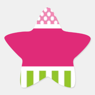 personalisierte rosa Punkte Stern-Aufkleber
