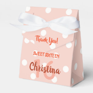 Personalisierte rosa Punkte Sweet 16 Geschenkschachtel