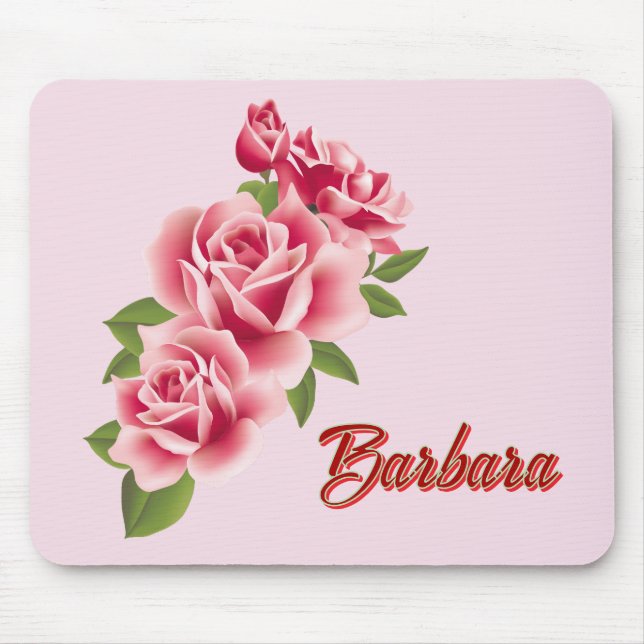 Personalisierte rosa Rose Mousepad (Vorne)