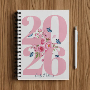 Personalisierte rosa Rose Planer