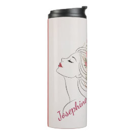 Personalisierte rosa Rosen Blumen Haarspange Frau Thermosbecher