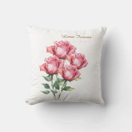 Personalisierte rosa Rosen-Blumen-Wurfkissenbezug Kissen