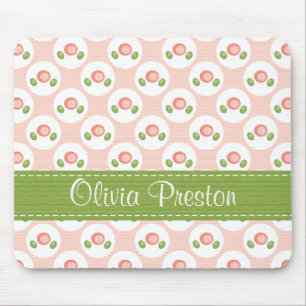 Personalisierte rosa Rosen-Punkt-Mausunterlage Mousepad