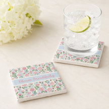 Personalisierte rosa Rosenknospe mit blauem Streif
