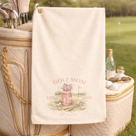 Personalisierte rosa Schleife Golf-Mama Golfhandtuch