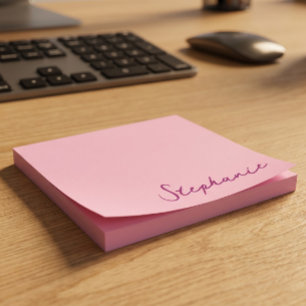 Personalisierte rosa Schrift Post-it Haftnotizen Klebezettel