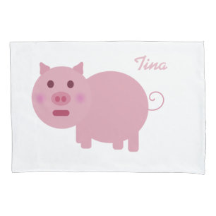 Personalisierte rosa Schwein-Kissenbezüge Kissenbezug