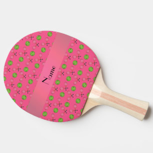 Personalisierte rosa Tennisnamensbälle Tischtennis Schläger