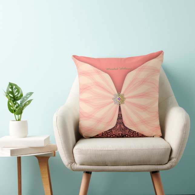 Personalisierte Rosa Textil-Illusion Kissen (Stuhl )