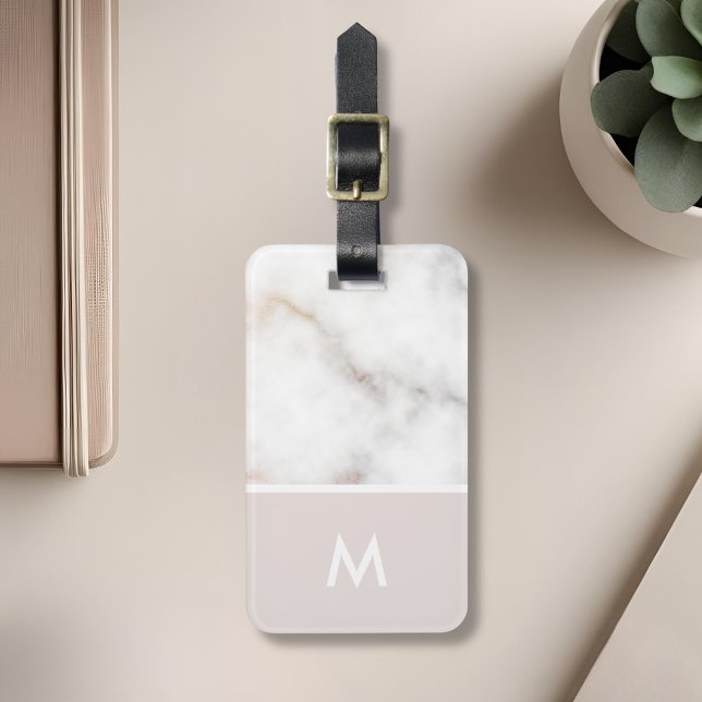 Personalisierte Rosa- und Goldmarmor Gepäckanhänger (Von Creator hochgeladen)