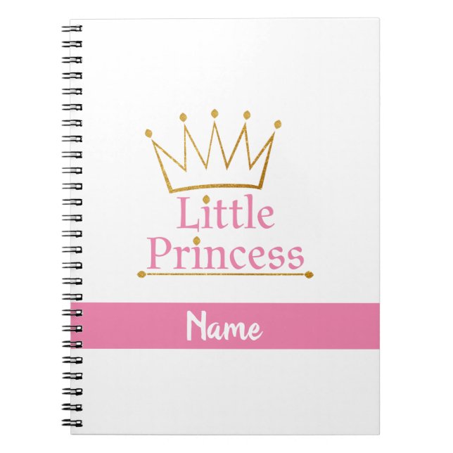 Personalisierte Rosa- und Goldprinzessin Notizblock (Vorderseite)