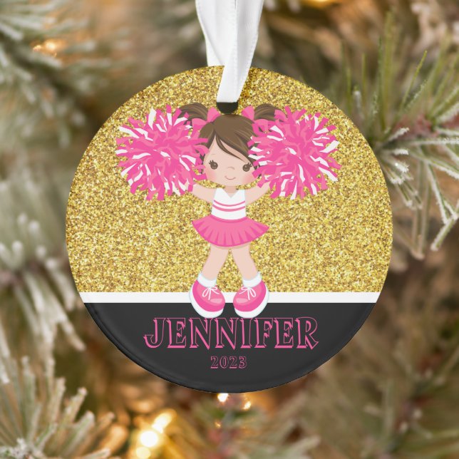 Personalisierte Rosa- und Goldverzierung Ornament (Baum)