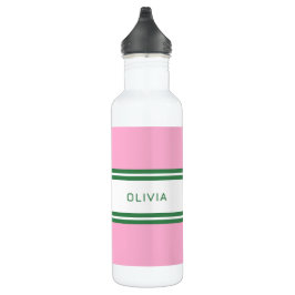 Personalisierte Rosa und grüne Golf Edelstahlflasche