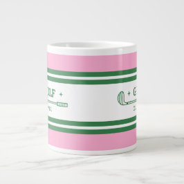 Personalisierte Rosa und grüne Golf Jumbo-Tasse