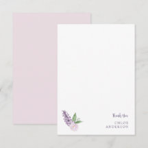 Personalisierte Rosa und Lila Blüte Dankeschön Kar