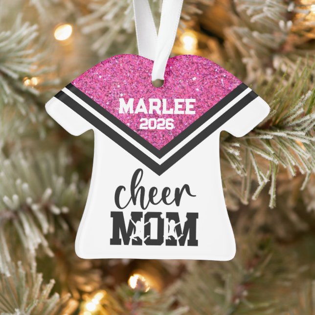 Personalisierte Rosa und Schwarz Mama Ornament (Baum)
