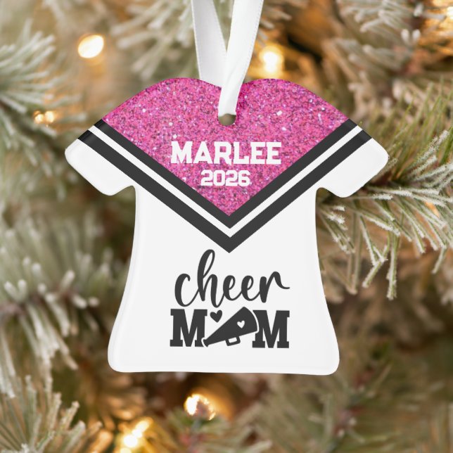 Personalisierte Rosa und Schwarz Mama Ornament (Baum)