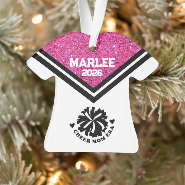 Personalisierte Rosa und Schwarz Mama Ornament (Baum)