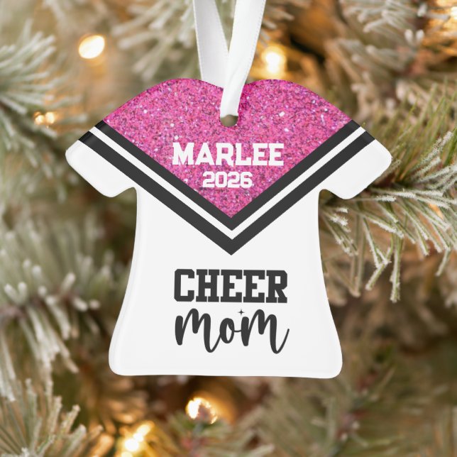 Personalisierte Rosa und Schwarz Mama Ornament (Baum)