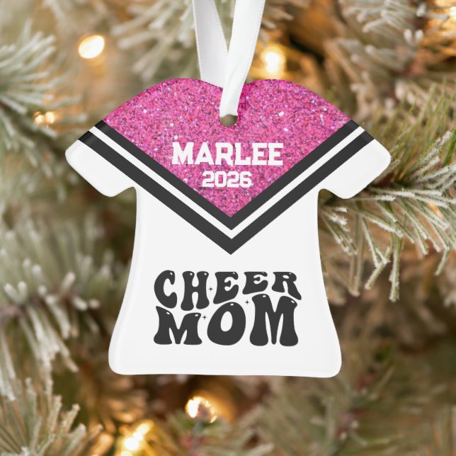 Personalisierte Rosa und Schwarz Mama Ornament (Baum)