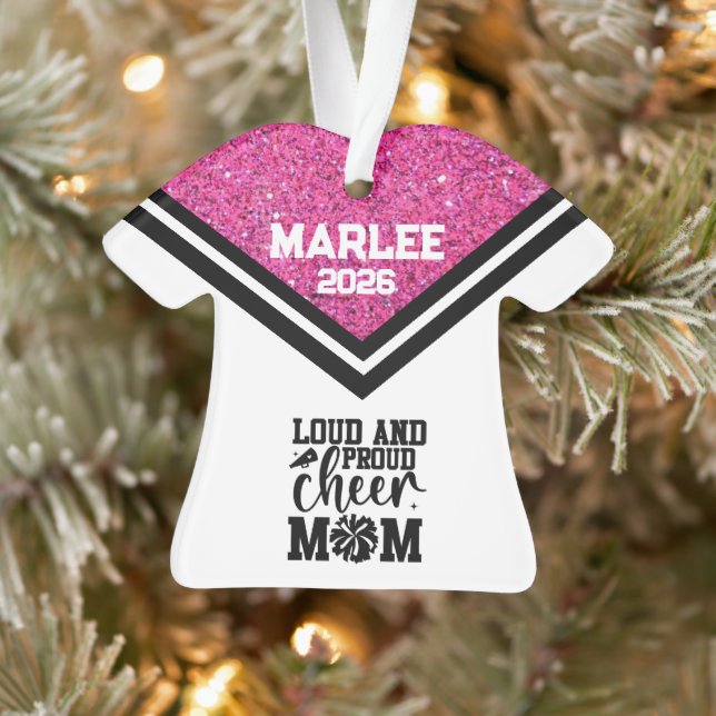 Personalisierte Rosa und Schwarz Mama Ornament (Baum)