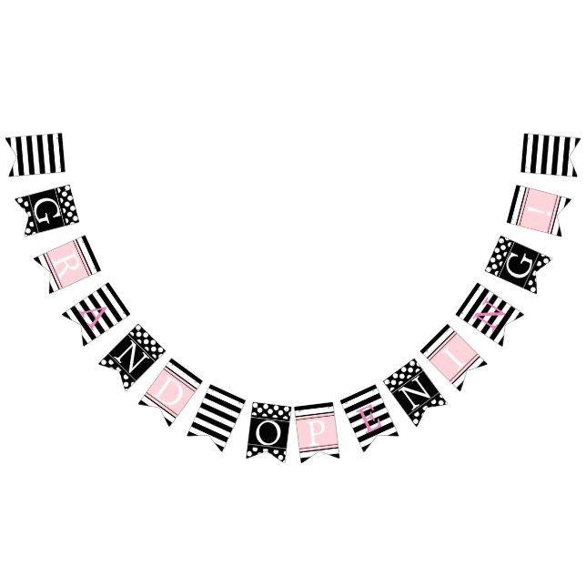 Personalisierte rosa und schwarze wimpelkette (Alle)