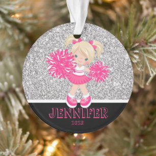 Personalisierte Rosa und Silberschmuck Ornament