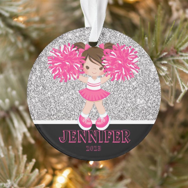 Personalisierte Rosa und Silberschmuck Ornament (Baum)