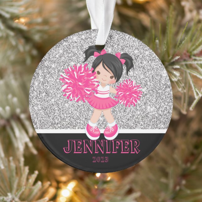 Personalisierte Rosa und Silberschmuck Ornament (Baum)