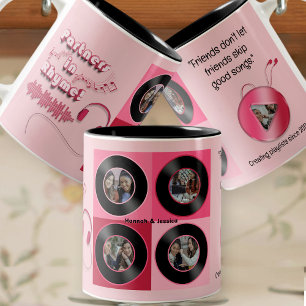 Personalisierte rosa Vinyl-Schallplatte als Gesche Zweifarbige Tasse