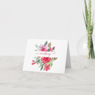 Personalisierte rosa Wasserfarbe floral