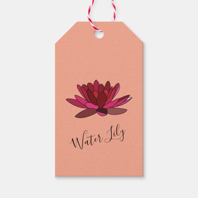 Personalisierte Rosa Wasserlilie Geschenkanhänger (Vorderseite)