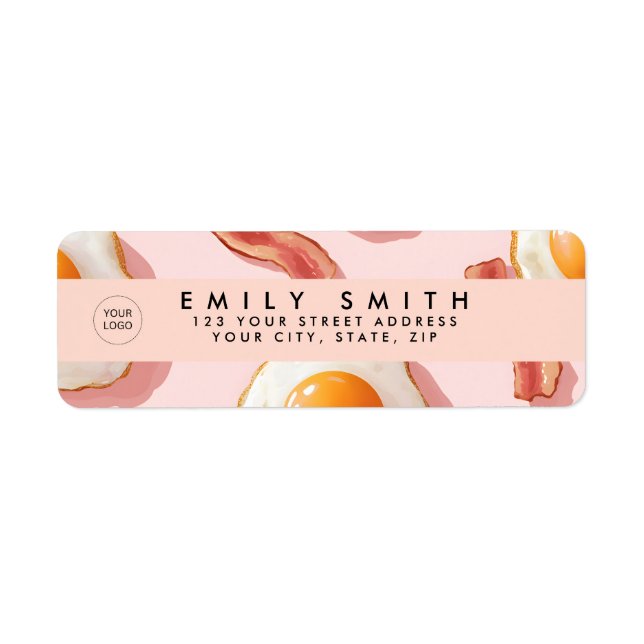 Personalisierte, rosafarbene Eier und Bacon-Muster (Vorne)