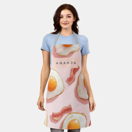 Personalisierte, rosafarbene Eier und Bacon-Muster Schürze
