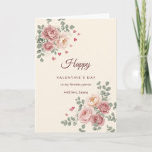 Personalisierte rosafarbene Floral Valentinstagska