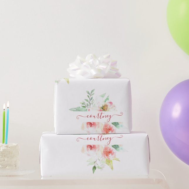 Personalisierte, rosafarbene Packpapille Geschenkpapier (Partygeschenke)