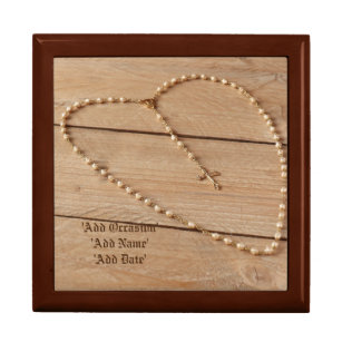 Personalisierte ROSARY Beads Box - Gedenksendung Schmuckschachtel