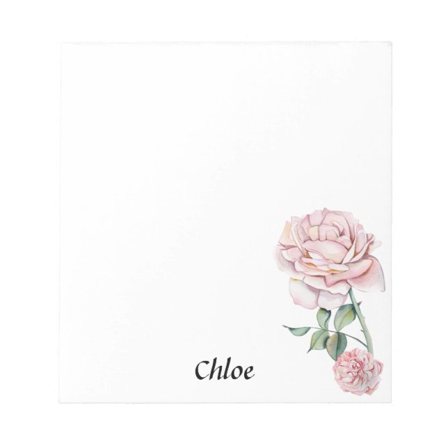 Personalisierte Rose 5.5" x 6" Notepad - 40 Seiten Notizblock (Vorderseite)