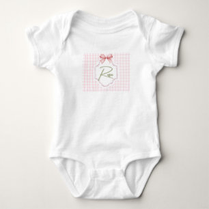 Personalisierte Rose Baby Girl Kinderzimmer Bow&Gi Strampler