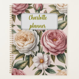 Personalisierte Rose Blume chic Produktivitätsziel Planer