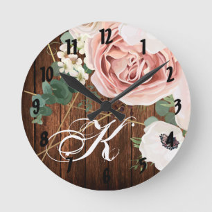 Personalisierte Rose der Wall Clock Geometric Gard Runde Wanduhr