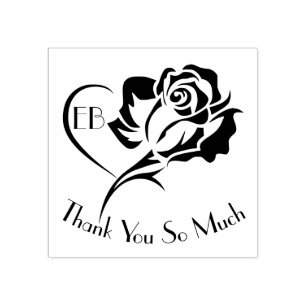 Personalisierte Rose Design Vielen Dank Gummistempel