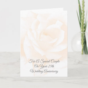 Personalisierte Rose Floral 25. Hochzeitstag Karte