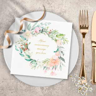 Personalisierte Rose Garland Floral 50 Jahre Jubil Serviette