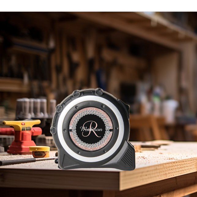 Personalisierte Rose Gold Diamant Glitzer Look Maßband (Von Creator hochgeladen)