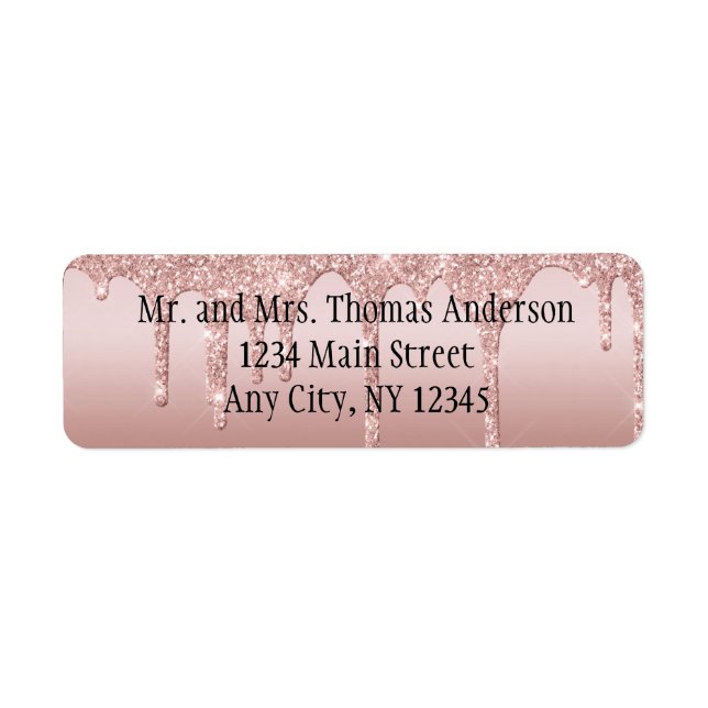 Personalisierte Rose Gold Drilling Glitzer Rosa Ro (Vorne)